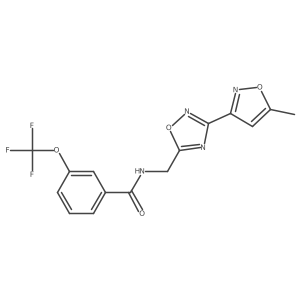 N-((3-(5-methylisoxazol-3-yl)-1,2,4-oxadiazol-5-yl)methyl)-3-(trifluoromethoxy)benzamide结构式