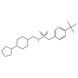 N-((1-(tetrahydrothiophen-3-yl)piperidin-4-yl)methyl)-1-(4-(trifluoromethyl)phenyl)methanesulfonamide结构式