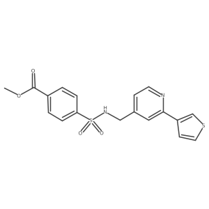 methyl 4-(N-((2-(thiophen-3-yl)pyridin-4-yl)methyl)sulfamoyl)benzoate结构式