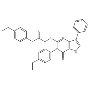 N-(4-ethylphenyl)-2-((3-(4-ethylphenyl)-4-oxo-7-phenyl-4,5-dihydro-3H-pyrrolo[3,2-d]pyrimidin-2-yl)thio)acetamide结构式