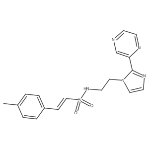 (E)-N-(2-(2-(pyrazin-2-yl)-1H-imidazol-1-yl)ethyl)-2-(p-tolyl)ethenesulfonamide Structure