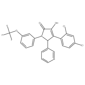 2H-Pyrrol-2-one, 4-(2,4-dichlorophenyl)-1,5-dihydro-3-hydroxy-5-(3-pyridinyl)-1-[3-(trifluoromethoxy)phenyl]-结构式