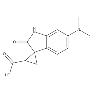 6'-(Dimethylamino)-2'-oxo-1',2'-dihydrospiro[cyclopropane-1,3'-indole]-2-carboxylic acid结构式