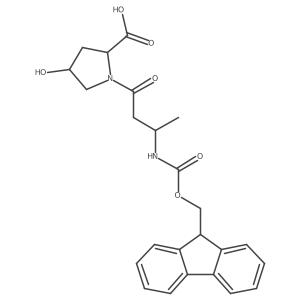 (2S,4S)-1-[(3R)-3-({[(9H-fluoren-9-yl)methoxy]carbonyl}amino)butanoyl]-4-hydroxypyrrolidine-2-carboxylic acid结构式