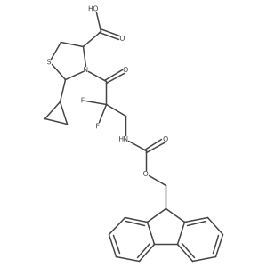 2-cyclopropyl-3-[3-({[(9H-fluoren-9-yl)methoxy]carbonyl}amino)-2,2-difluoropropanoyl]-1,3-thiazolidine-4-carboxylic acid Structure