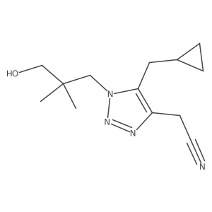2-[5-(cyclopropylmethyl)-1-(3-hydroxy-2,2-dimethylpropyl)-1H-1,2,3-triazol-4-yl]acetonitrile结构式