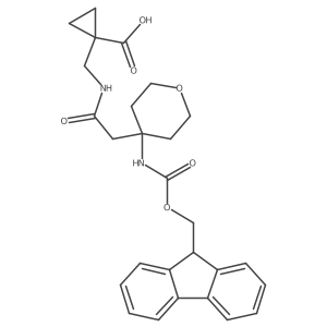 1-({2-[4-({[(9H-fluoren-9-yl)methoxy]carbonyl}amino)oxan-4-yl]acetamido}methyl)cyclopropane-1-carboxylic acid Structure