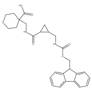 4-[({2-[({[(9H-fluoren-9-yl)methoxy]carbonyl}amino)methyl]cyclopropyl}formamido)methyl]oxane-4-carboxylic acid结构式