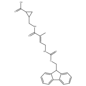 2-{[4-({[(9H-fluoren-9-yl)methoxy]carbonyl}amino)-2-methylbut-2-enamido]methyl}cyclopropane-1-carboxylic acid Structure
