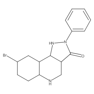 8-bromo-2-phenyl-3a,4,5,5a,6,7,8,9,9a,9b-decahydro-1H-pyrazolo[4,3-c]quinolin-3-one结构式