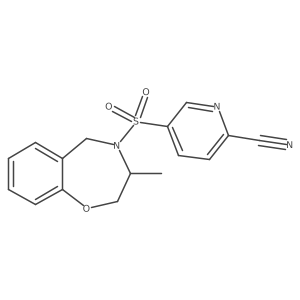 5-[(3-Methyl-3,5-dihydro-2H-1,4-benzoxazepin-4-yl)sulfonyl]pyridine-2-carbonitrile Structure