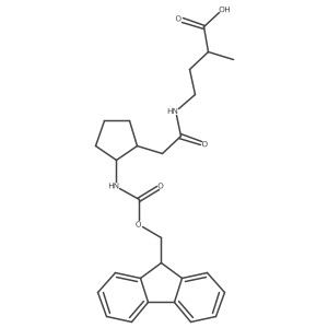 rac-4-{2-[(1R,2S)-2-({[(9H-fluoren-9-yl)methoxy]carbonyl}amino)cyclopentyl]acetamido}-2-methylbutanoic acid结构式