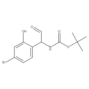 tert-butyl N-[1-(4-bromo-2-hydroxyphenyl)-2-oxoethyl]carbamate结构式