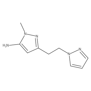 1-methyl-3-[2-(1H-pyrazol-1-yl)ethyl]-1H-pyrazol-5-amine结构式