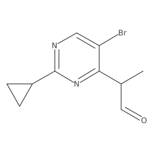 2-(5-Bromo-2-cyclopropylpyrimidin-4-yl)propanal结构式