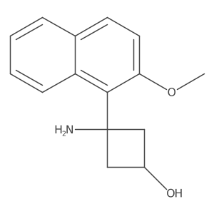 3-Amino-3-(2-methoxynaphthalen-1-yl)cyclobutan-1-ol结构式