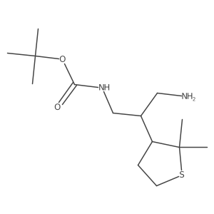 tert-butyl N-[3-amino-2-(2,2-dimethylthiolan-3-yl)propyl]carbamate结构式