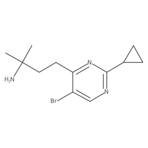 4-(5-Bromo-2-cyclopropylpyrimidin-4-yl)-2-methylbutan-2-amine结构式
