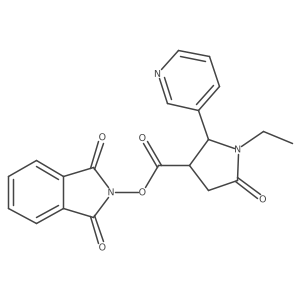 rac-1,3-dioxo-2,3-dihydro-1H-isoindol-2-yl (2R,3R)-1-ethyl-5-oxo-2-(pyridin-3-yl)pyrrolidine-3-carboxylate结构式