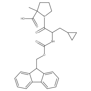 (2R)-1-[3-cyclopropyl-2-({[(9H-fluoren-9-yl)methoxy]carbonyl}amino)propanoyl]-2-methylpyrrolidine-2-carboxylic acid Structure