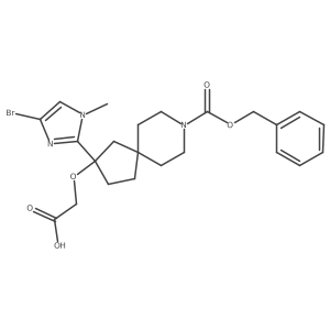 2-({8-[(benzyloxy)carbonyl]-2-(4-bromo-1-methyl-1H-imidazol-2-yl)-8-azaspiro[4.5]decan-2-yl}oxy)acetic acid Structure