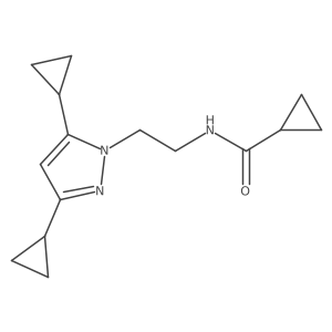 N-(2-(3,5-dicyclopropyl-1H-pyrazol-1-yl)ethyl)cyclopropanecarboxamide Structure