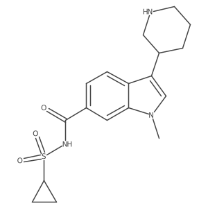 N-(Cyclopropylsulfonyl)-1-methyl-3-(3-piperidinyl)-1H-indole-6-carboxamide结构式