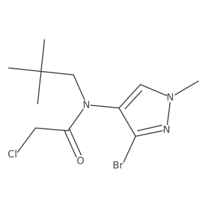 N-(3-Bromo-1-methylpyrazol-4-yl)-2-chloro-N-(2,2-dimethylpropyl)acetamide Structure