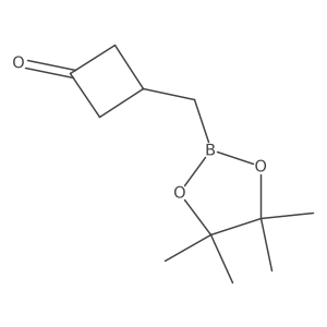 3-((4,4,5,5-Tetramethyl-1,3,2-dioxaborolan-2-yl)methyl)cyclobutan-1-one结构式