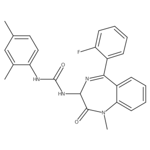 3-(2,4-dimethylphenyl)-1-[5-(2-fluorophenyl)-1-methyl-2-oxo-2,3-dihydro-1H-1,4-benzodiazepin-3-yl]urea Structure