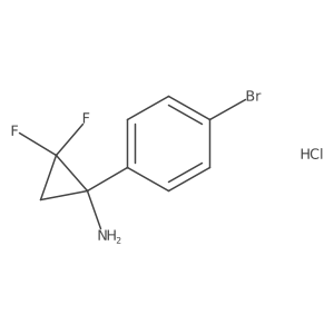1-(4-Bromophenyl)-2,2-difluorocyclopropan-1-amine hydrochloride结构式