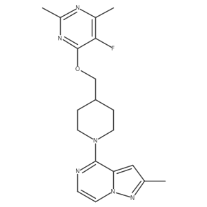 5-Fluoro-2,4-dimethyl-6-[(1-{2-methylpyrazolo[1,5-a]pyrazin-4-yl}piperidin-4-yl)methoxy]pyrimidine Structure