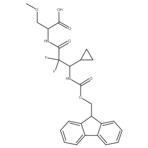 (2S)-2-[3-cyclopropyl-3-({[(9H-fluoren-9-yl)methoxy]carbonyl}amino)-2,2-difluoropropanamido]-3-methoxypropanoic acid Structure