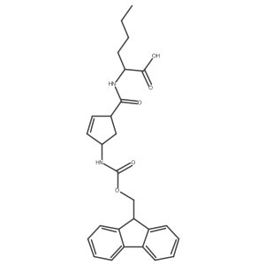 (2S)-2-{[4-({[(9H-fluoren-9-yl)methoxy]carbonyl}amino)cyclopent-2-en-1-yl]formamido}hexanoic acid结构式