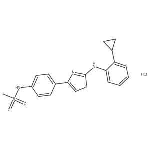 N-(4-{2-[(2-cyclopropylphenyl)amino]-1,3-thiazol-4-yl}phenyl)methanesulfonamide hydrochloride结构式