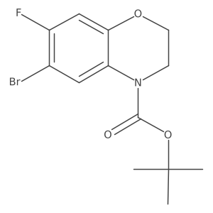 tert-butyl 6-bromo-7-fluoro-3,4-dihydro-2H-1,4-benzoxazine-4-carboxylate Structure