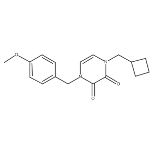 1-(Cyclobutylmethyl)-4-[(4-methoxyphenyl)methyl]-1,2,3,4-tetrahydropyrazine-2,3-dione结构式