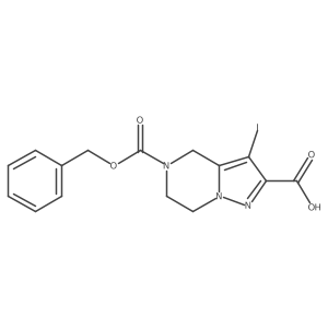 5-[(benzyloxy)carbonyl]-3-iodo-4H,5H,6H,7H-pyrazolo[1,5-a]pyrazine-2-carboxylic acid结构式