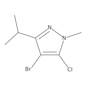 4-Bromo-5-chloro-3-isopropyl-1-methyl-pyrazole结构式