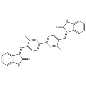 (3Z,3'Z)-3,3'-[(3,3'-dimethylbiphenyl-4,4'-diyl)dinitrilo]bis(1,3-dihydro-2H-indol-2-one)结构式
