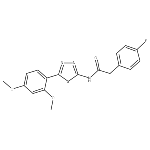 N-[5-(2,4-dimethoxyphenyl)-1,3,4-thiadiazol-2-yl]-2-(4-fluorophenyl)acetamide结构式