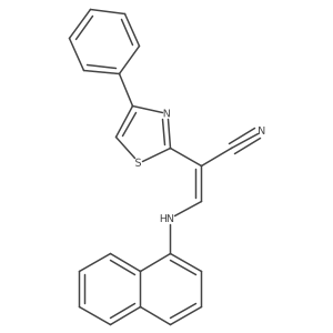 (Z)-3-(naphthalen-1-ylamino)-2-(4-phenylthiazol-2-yl)acrylonitrile Structure