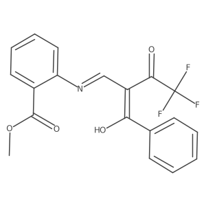 Methyl 2-[(2-benzoyl-4,4,4-trifluoro-3-oxobut-1-en-1-yl)amino]benzoate结构式