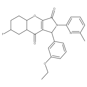 1-(3-ethoxyphenyl)-7-fluoro-2-(6-methylpyridin-2-yl)-4a,5,6,7,8,8a-hexahydro-1H-chromeno[2,3-c]pyrrole-3,9-dione结构式
