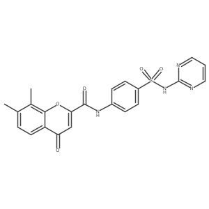 7,8-dimethyl-4-oxo-N-[4-(pyrimidin-2-ylsulfamoyl)phenyl]-4H-chromene-2-carboxamide结构式