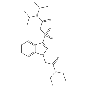 2-((1-(2-(diethylamino)-2-oxoethyl)-1H-indol-3-yl)sulfonyl)-N,N-diisopropylacetamide Structure