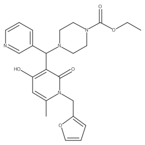 Ethyl 4-((1-(furan-2-ylmethyl)-4-hydroxy-6-methyl-2-oxo-1,2-dihydropyridin-3-yl)(pyridin-3-yl)methyl)piperazine-1-carboxylate Structure