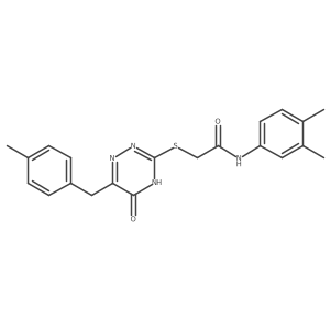 N-(3,4-dimethylphenyl)-2-{[6-(4-methylbenzyl)-5-oxo-4,5-dihydro-1,2,4-triazin-3-yl]sulfanyl}acetamide结构式