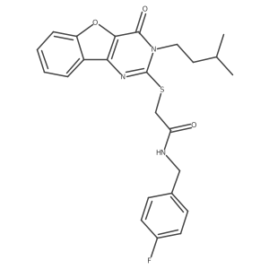 N-(4-fluorobenzyl)-2-{[3-(3-methylbutyl)-4-oxo-3,4-dihydro[1]benzofuro[3,2-d]pyrimidin-2-yl]sulfanyl}acetamide Structure