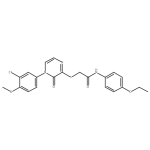 2-((4-(3-chloro-4-methoxyphenyl)-3-oxo-3,4-dihydropyrazin-2-yl)thio)-N-(4-ethoxyphenyl)acetamide Structure